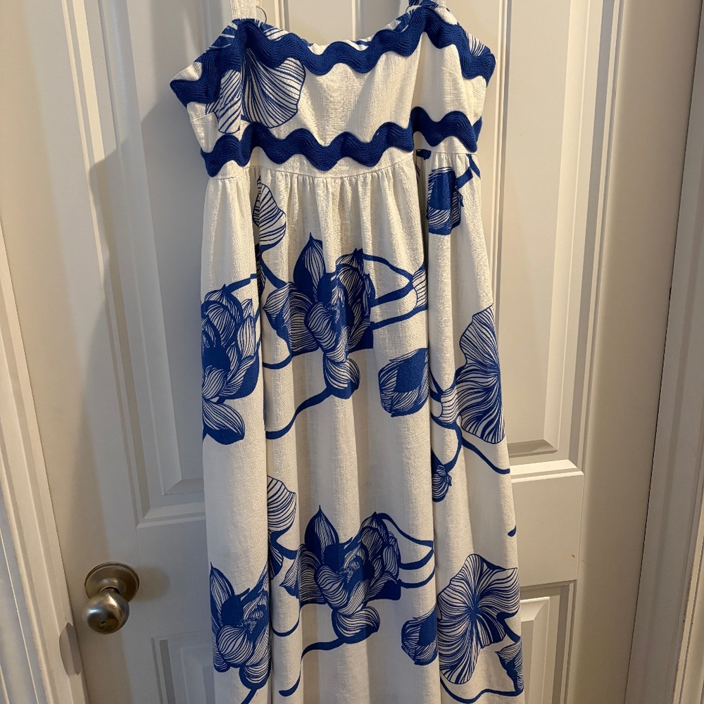Summer Maxi - Floral white and Blue